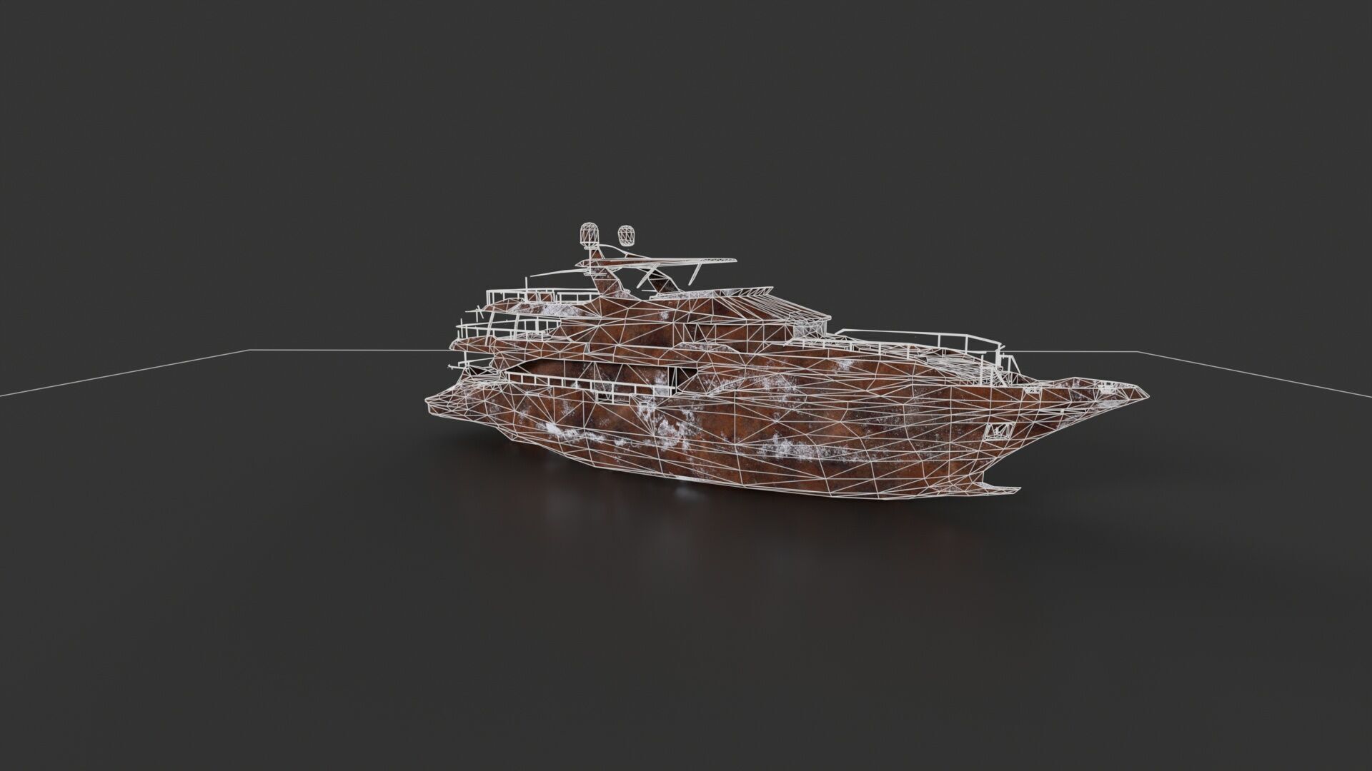 Shredded Scrap Yacht Low-poly 3D model_17