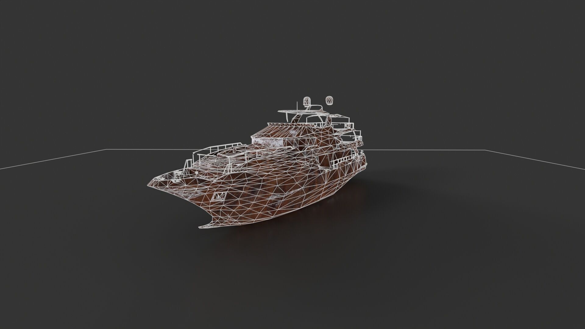Shredded Scrap Yacht Low-poly 3D model_14