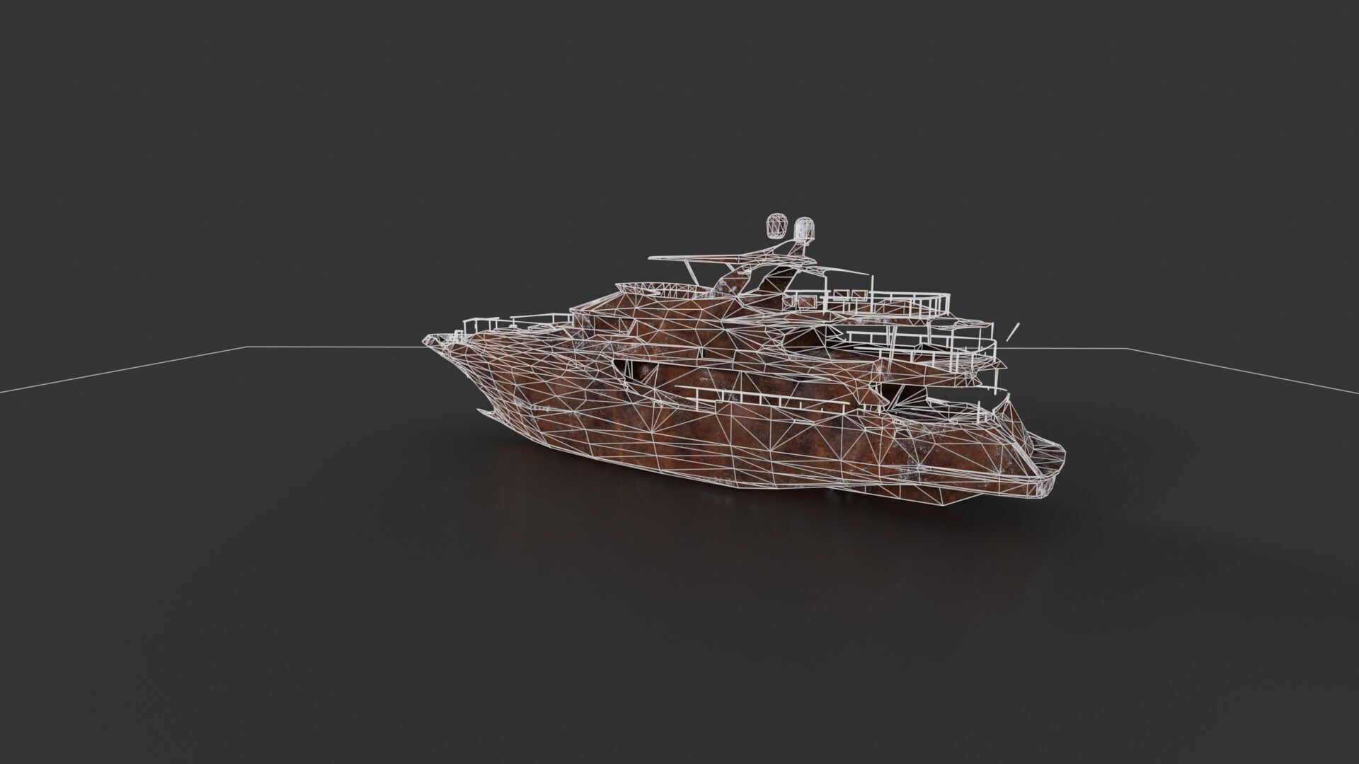 Shredded Scrap Yacht Low-poly 3D model_10