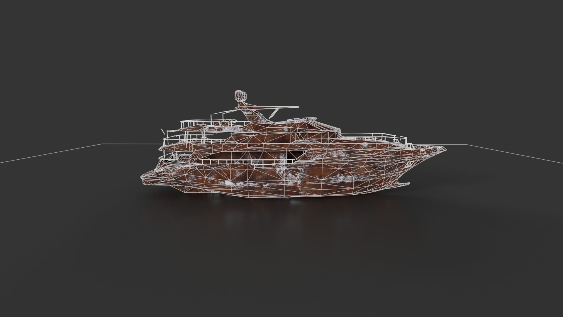 Shredded Scrap Yacht Low-poly 3D model_18