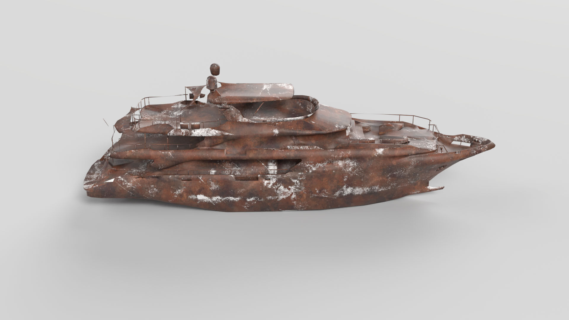 Shredded Scrap Yacht Low-poly 3D model_3