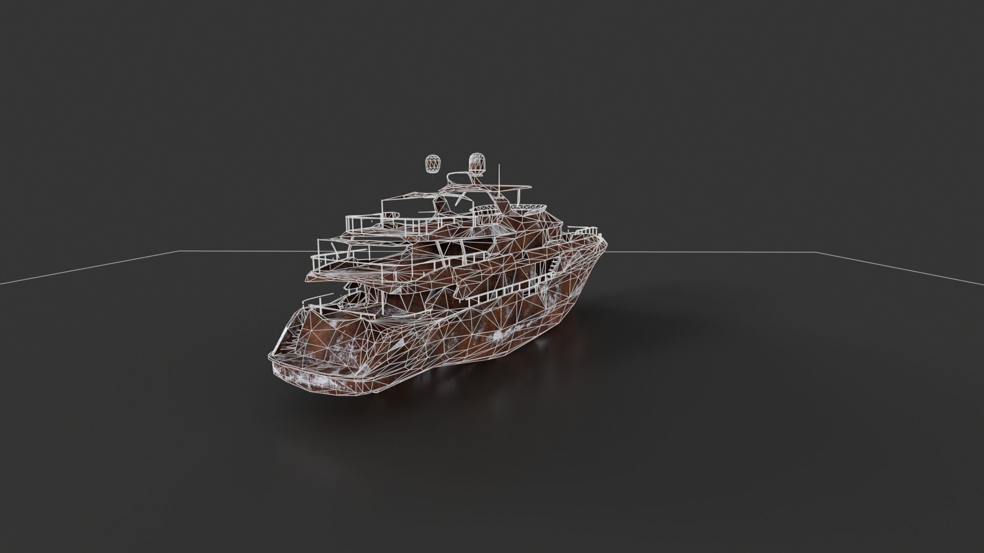 Shredded Scrap Yacht Low-poly 3D model_20