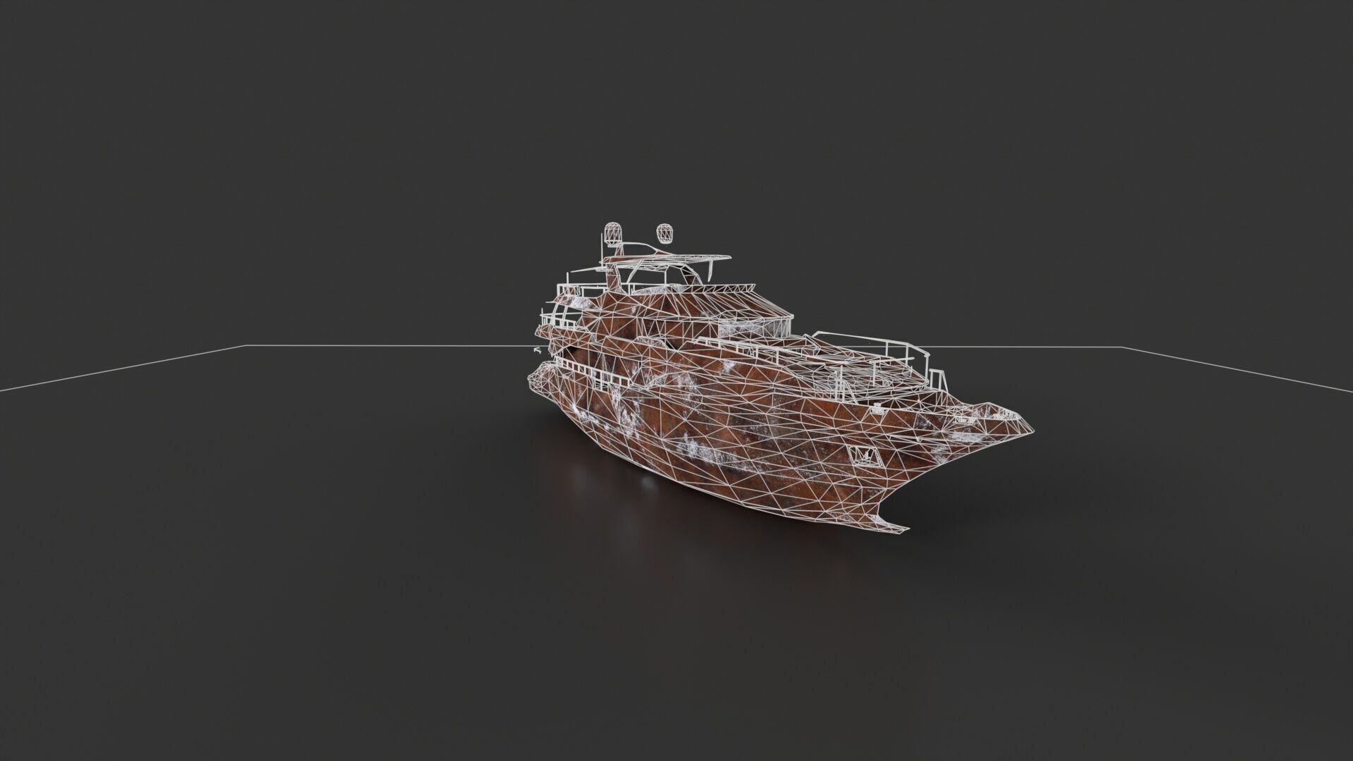 Shredded Scrap Yacht Low-poly 3D model_16