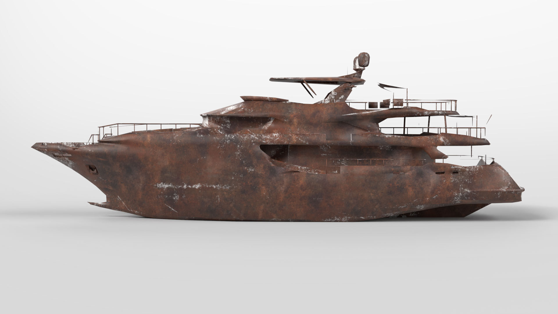 Shredded Scrap Yacht Low-poly 3D model_1