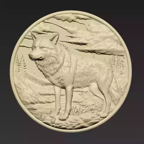 Wolf Pendant A110 3D print model