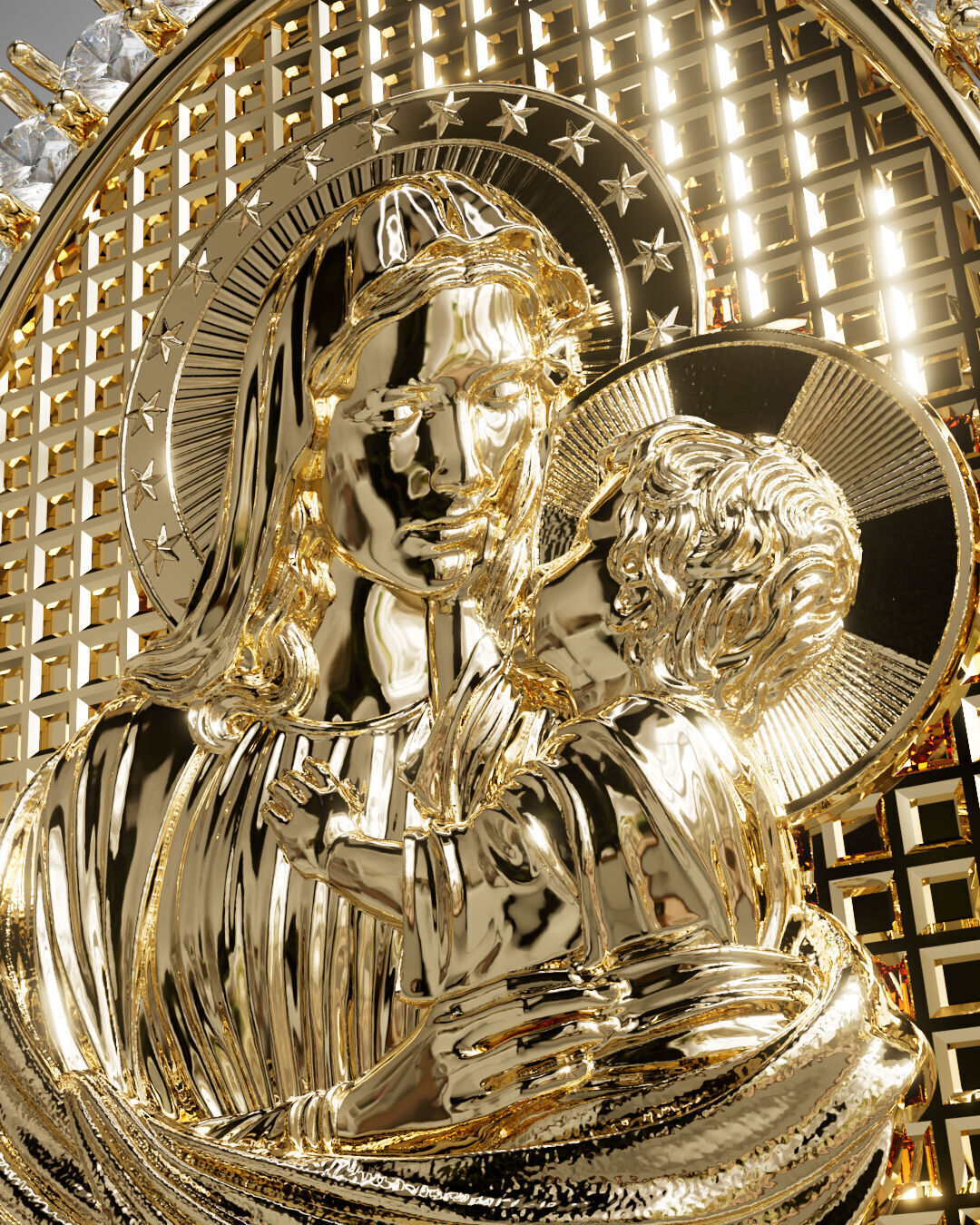 Virgen de fatima 3D print model_2