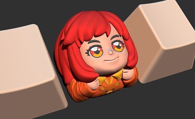 keycap artisan Chubby Girl in Cute Bear Sweater for or print 3D 3D print model