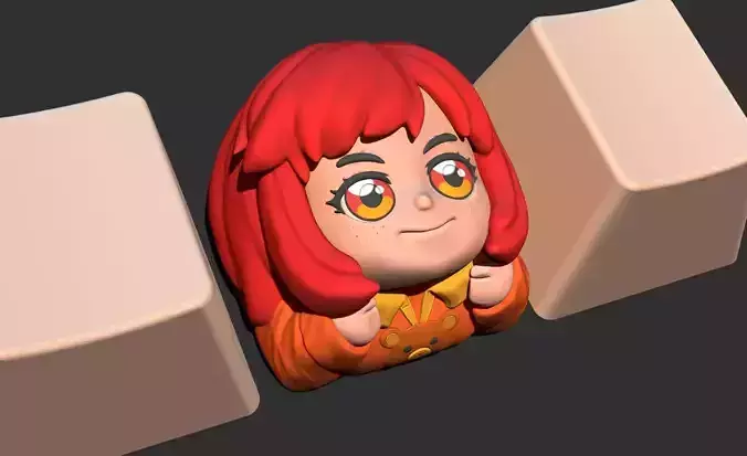 keycap artisan Chubby Girl in Cute Bear Sweater for or print 3D