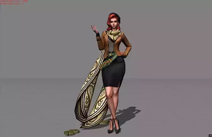 Esmeralda Lady Thief Low-poly 3D model