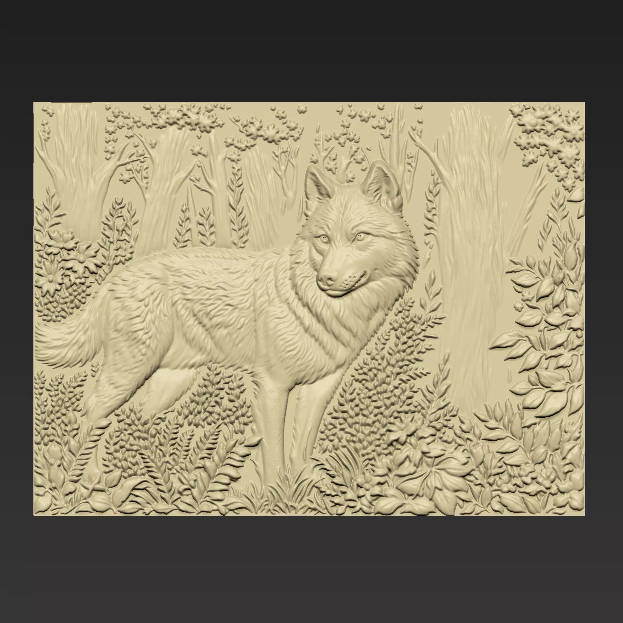 A Wolf in the Forest A123 3D print model