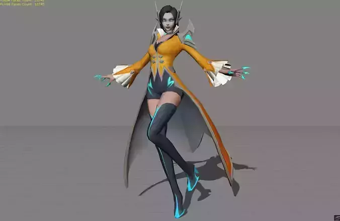 Eudora Flame Red Lips Low-poly 3D model