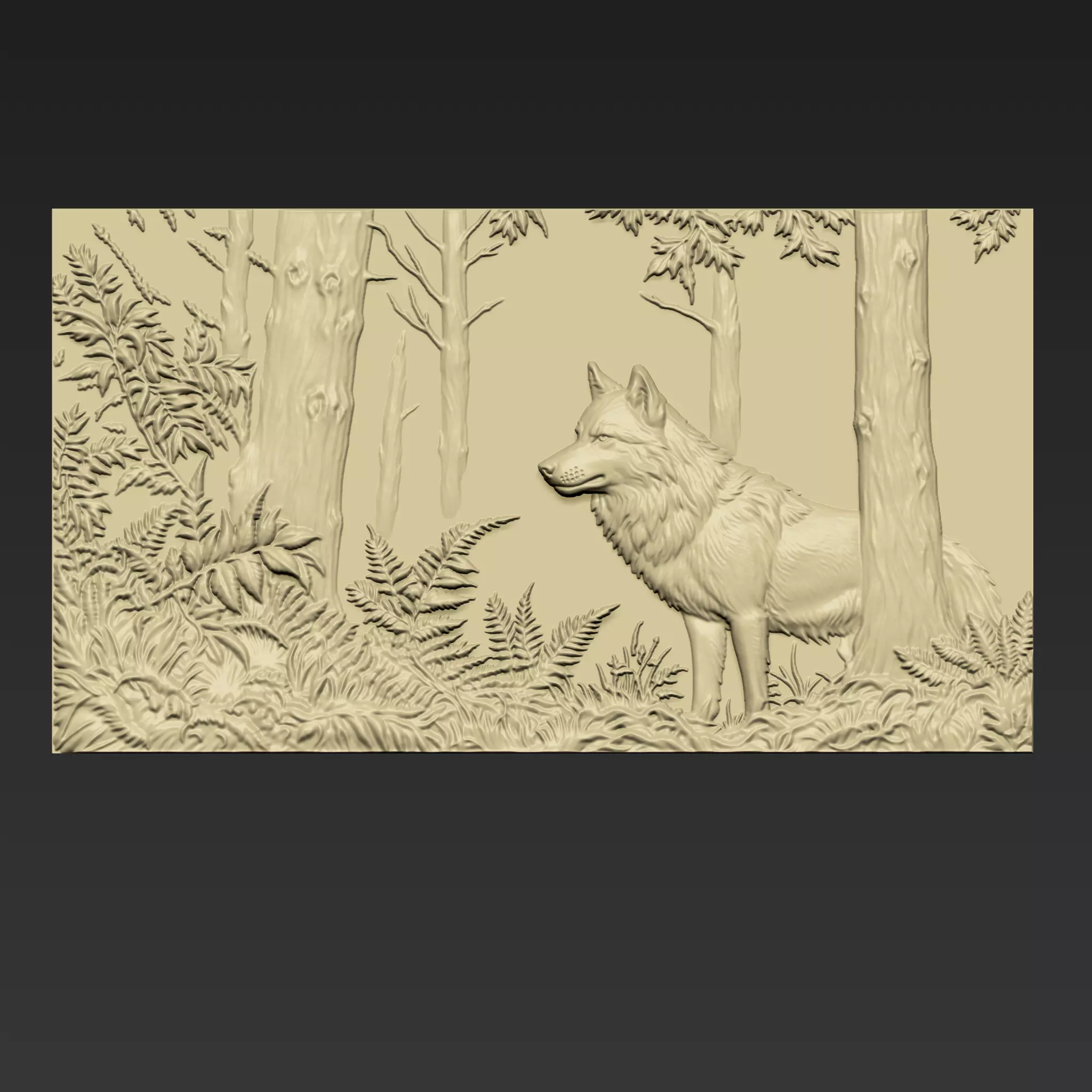 A Wolf in the Forest A124 3D print model
