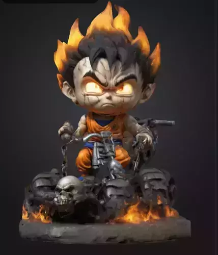 flaming chibi warrior 3d model for free