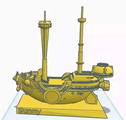 thousand suuny from onepiece and pirate king luffy  ship 3D print model