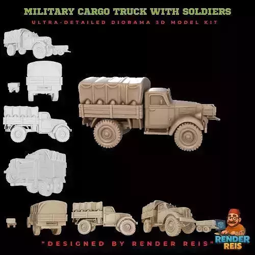 Classic Military Ammo Truck 3 3D print model