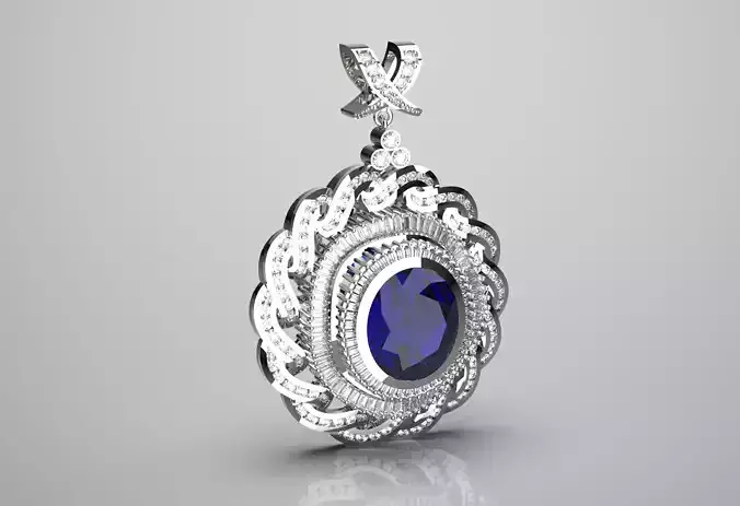 woman luxury pendant jp0012 3D print model