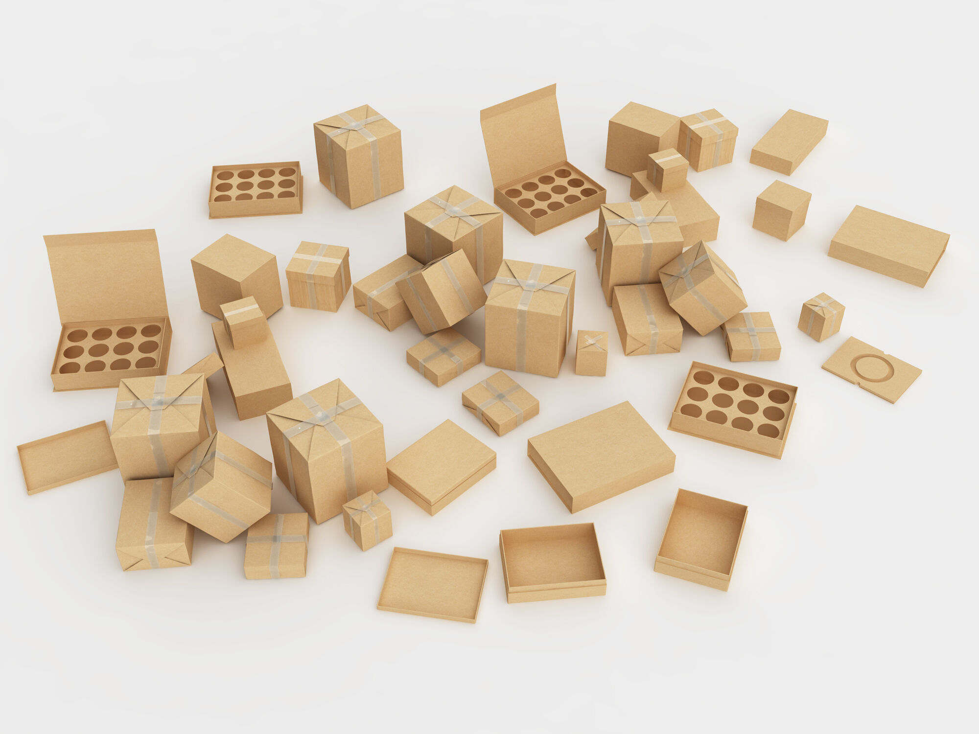carton Low-poly 3D model_1