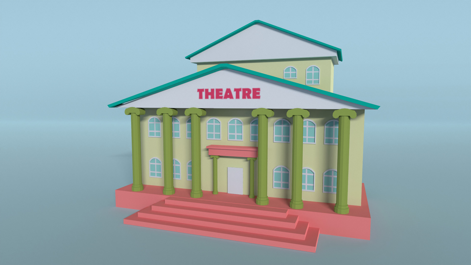 Low poly city building - Pack 01 Low-poly 3D model_9