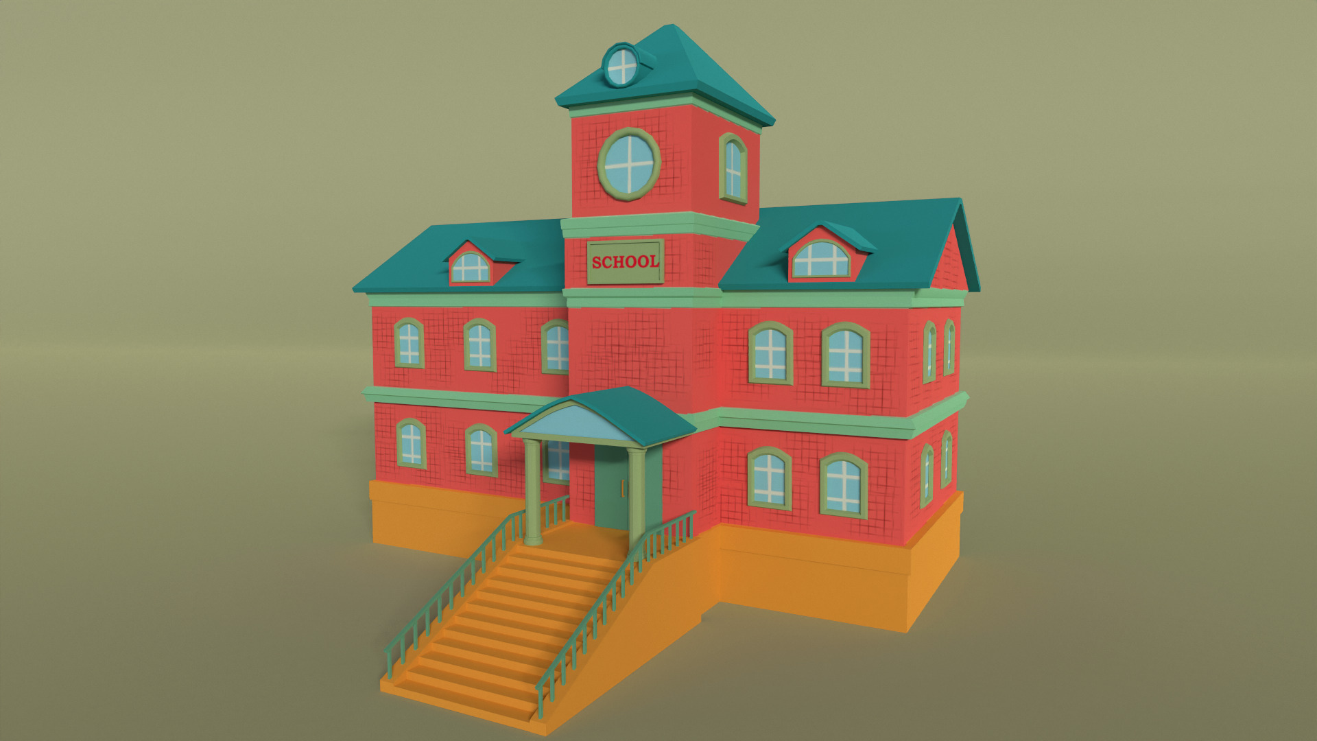 Low poly city building - Pack 01 Low-poly 3D model_1