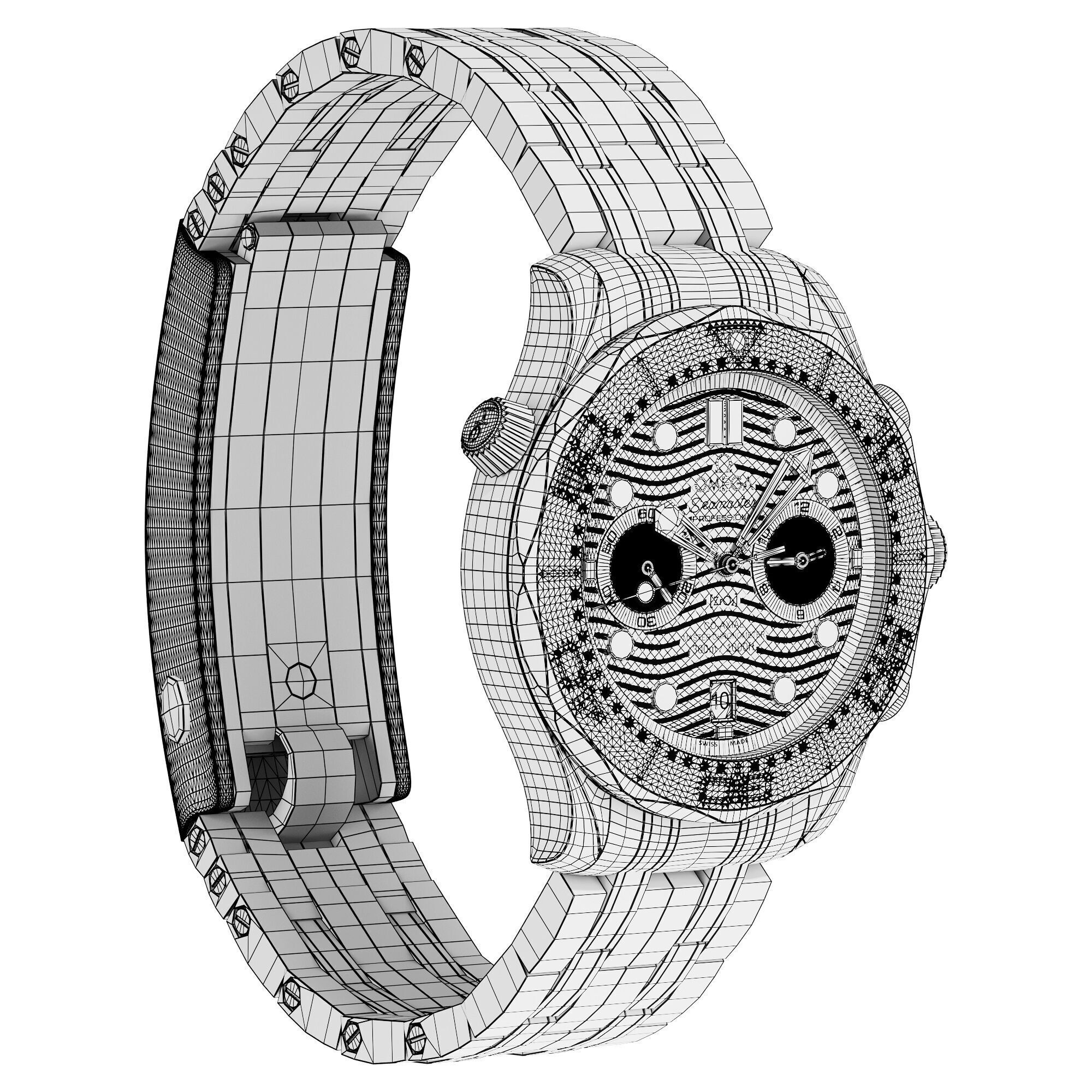 Omega Seamaster Diver 300M 44mm gold on steel 3D model_6