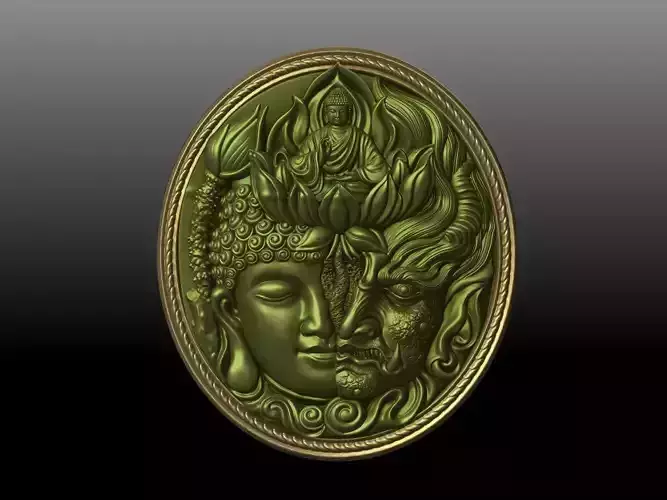Buddha and Demon pendant