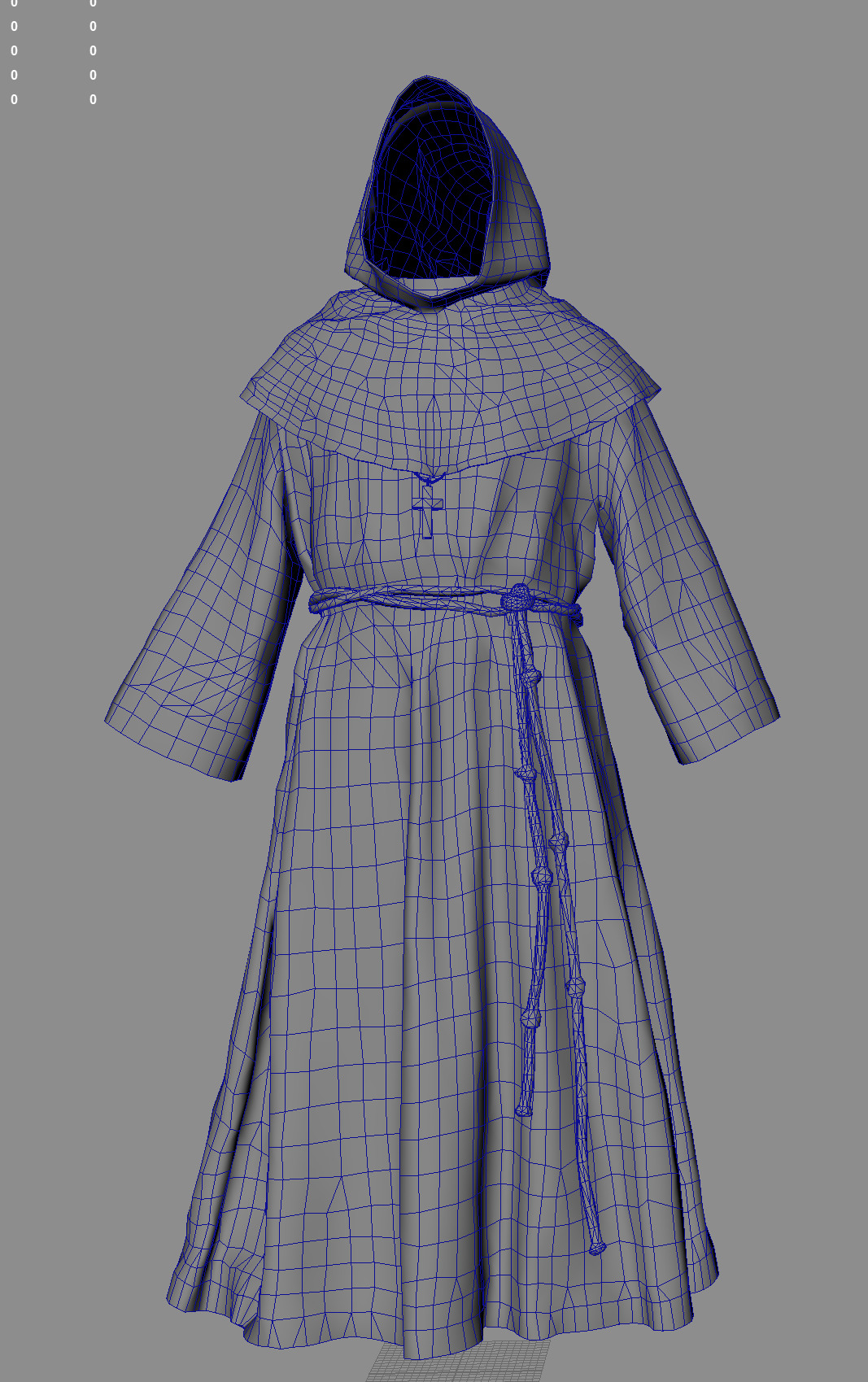 3D RELIGIOUS OUTFITS Monks  Low-poly 3D model_10