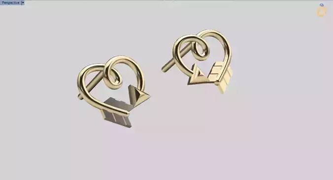 heart arrow stud earrings