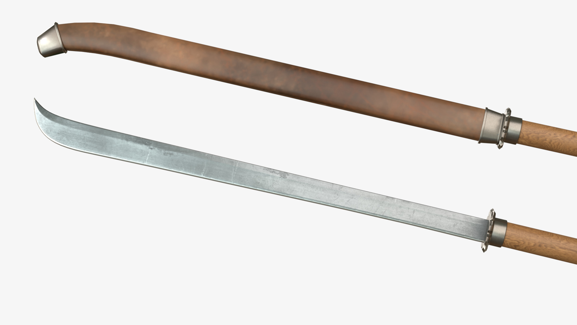 Japanese Spear Nagamaki 2  four colors 3D model_8