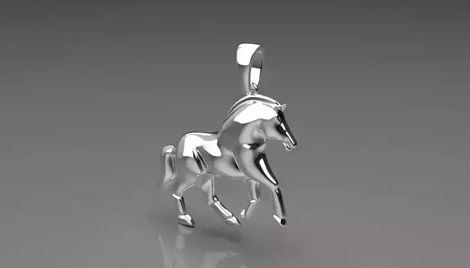 horse STL 3DM 3D gold pendant gp0018