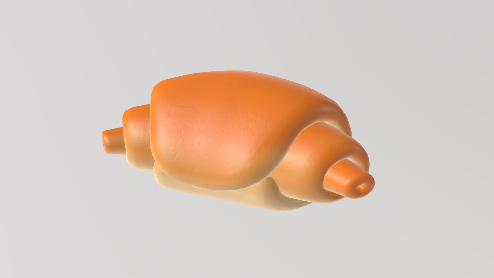Stylized Low-Poly Croissant Low-poly 3D model_2