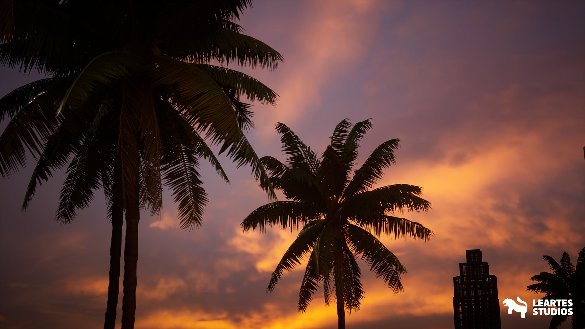 Miami Vice City Environment Low-poly 3D model_6