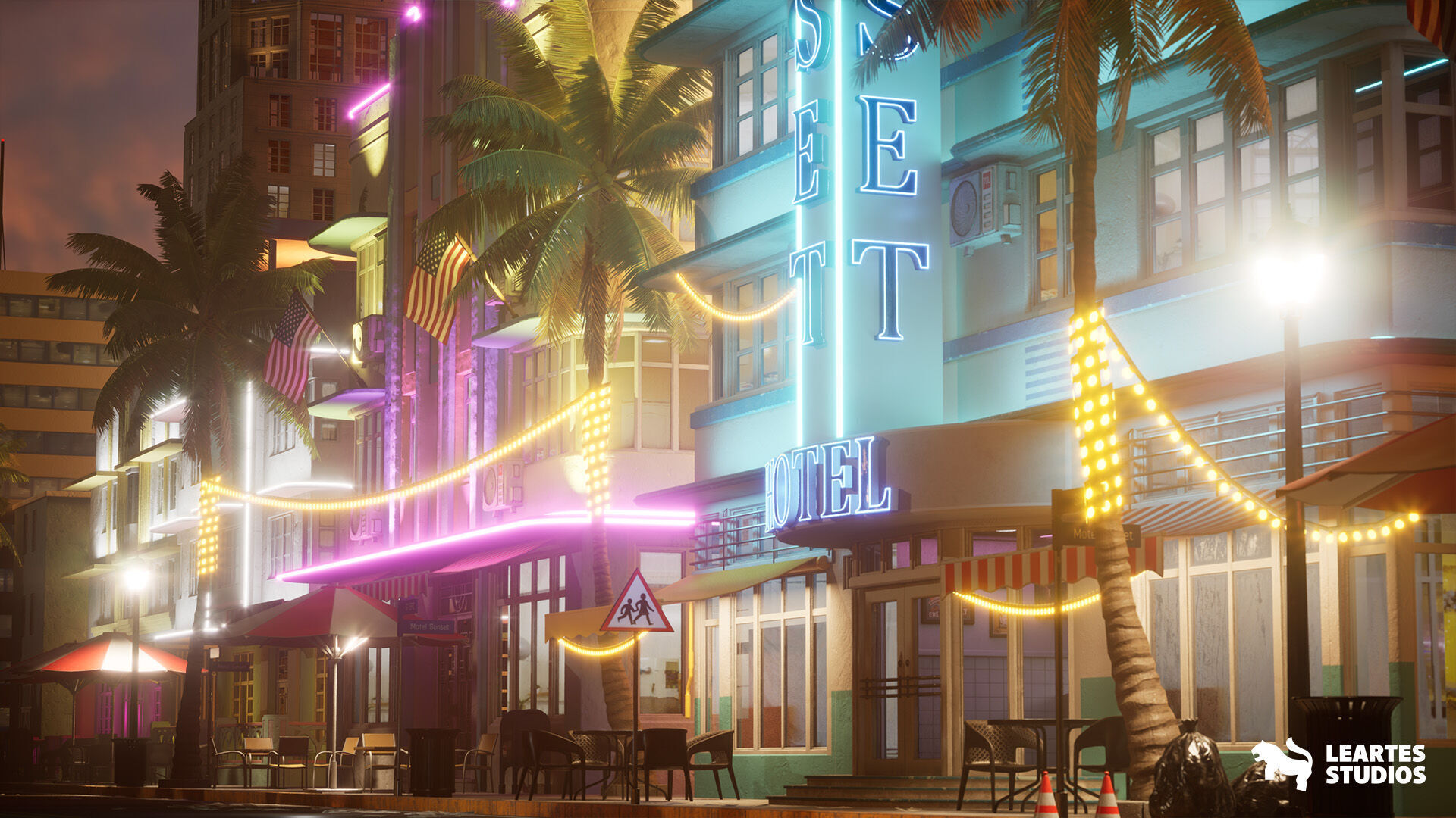 Miami Vice City Environment Low-poly 3D model_15
