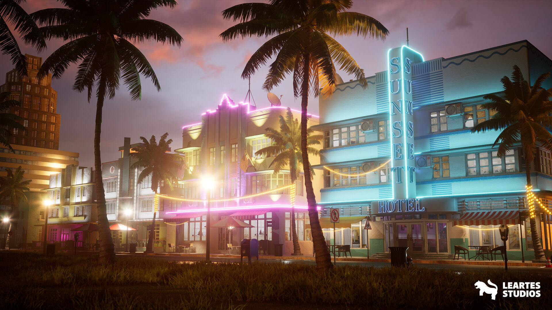 Miami Vice City Environment Low-poly 3D model_3