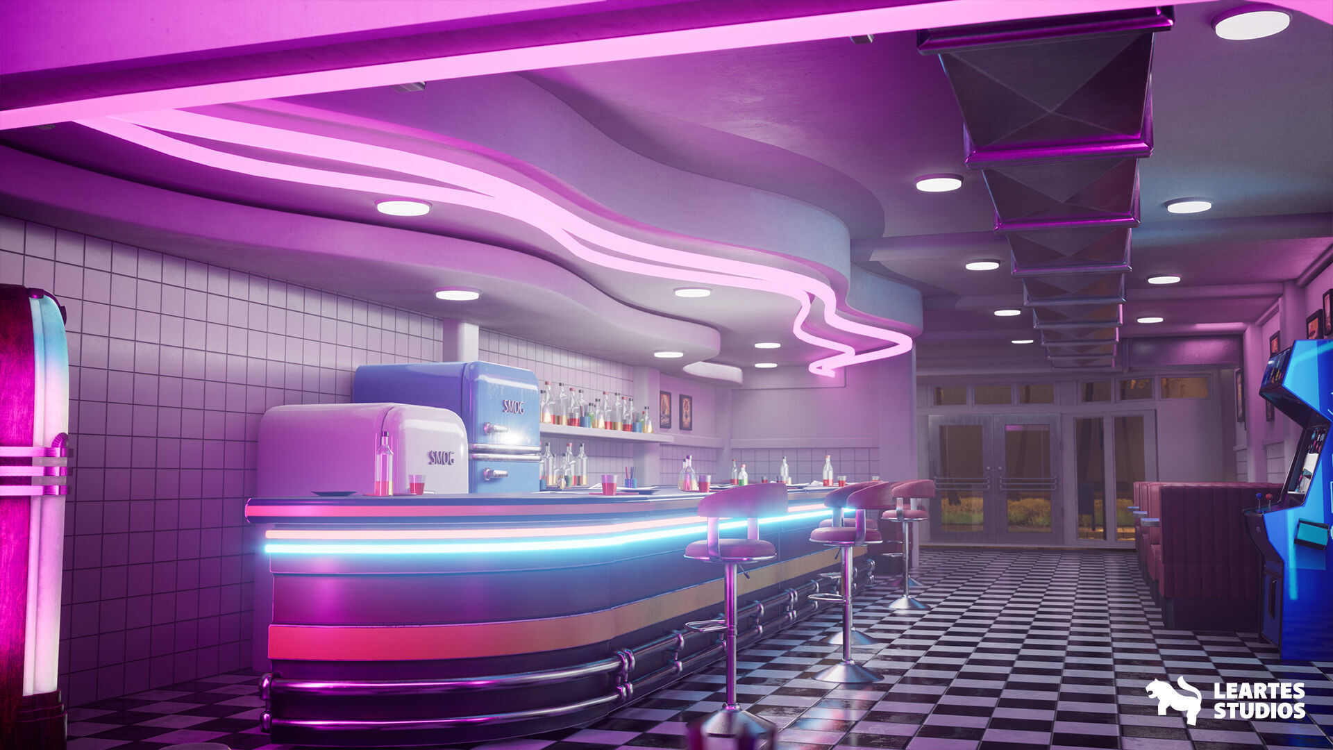 Miami Vice City Environment Low-poly 3D model_9