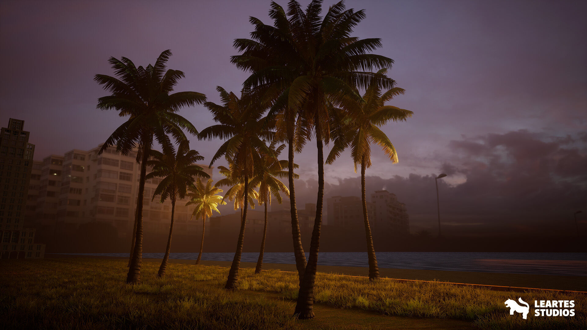 Miami Vice City Environment Low-poly 3D model_13