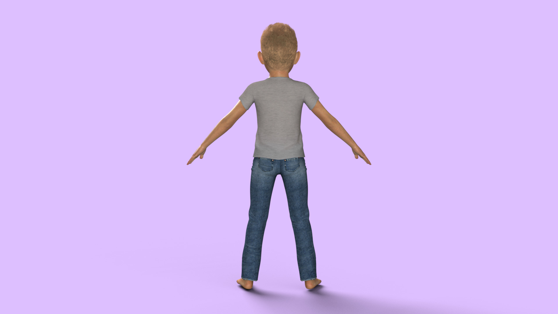Realistic 3D Boy Child Character Rigged 3D model_29