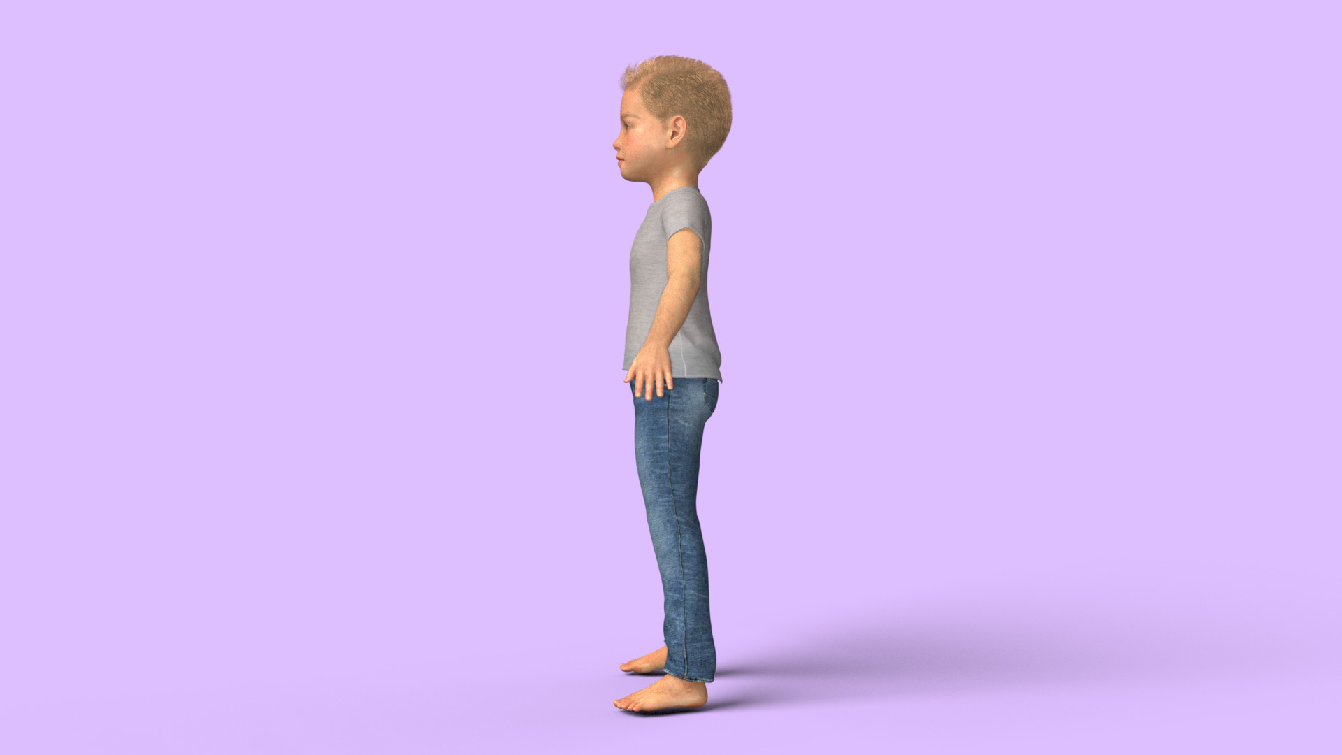 Realistic 3D Boy Child Character Rigged 3D model_30
