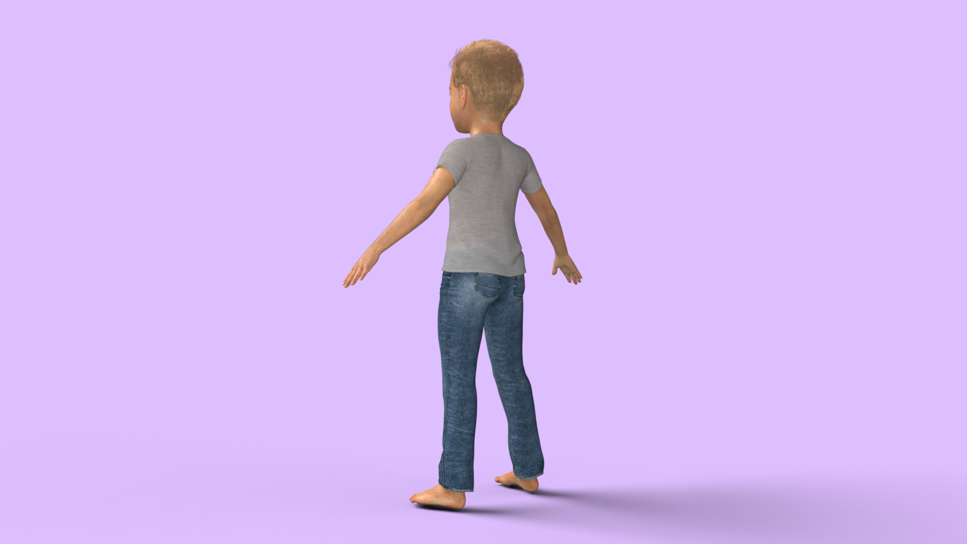 Realistic 3D Boy Child Character Rigged 3D model_32