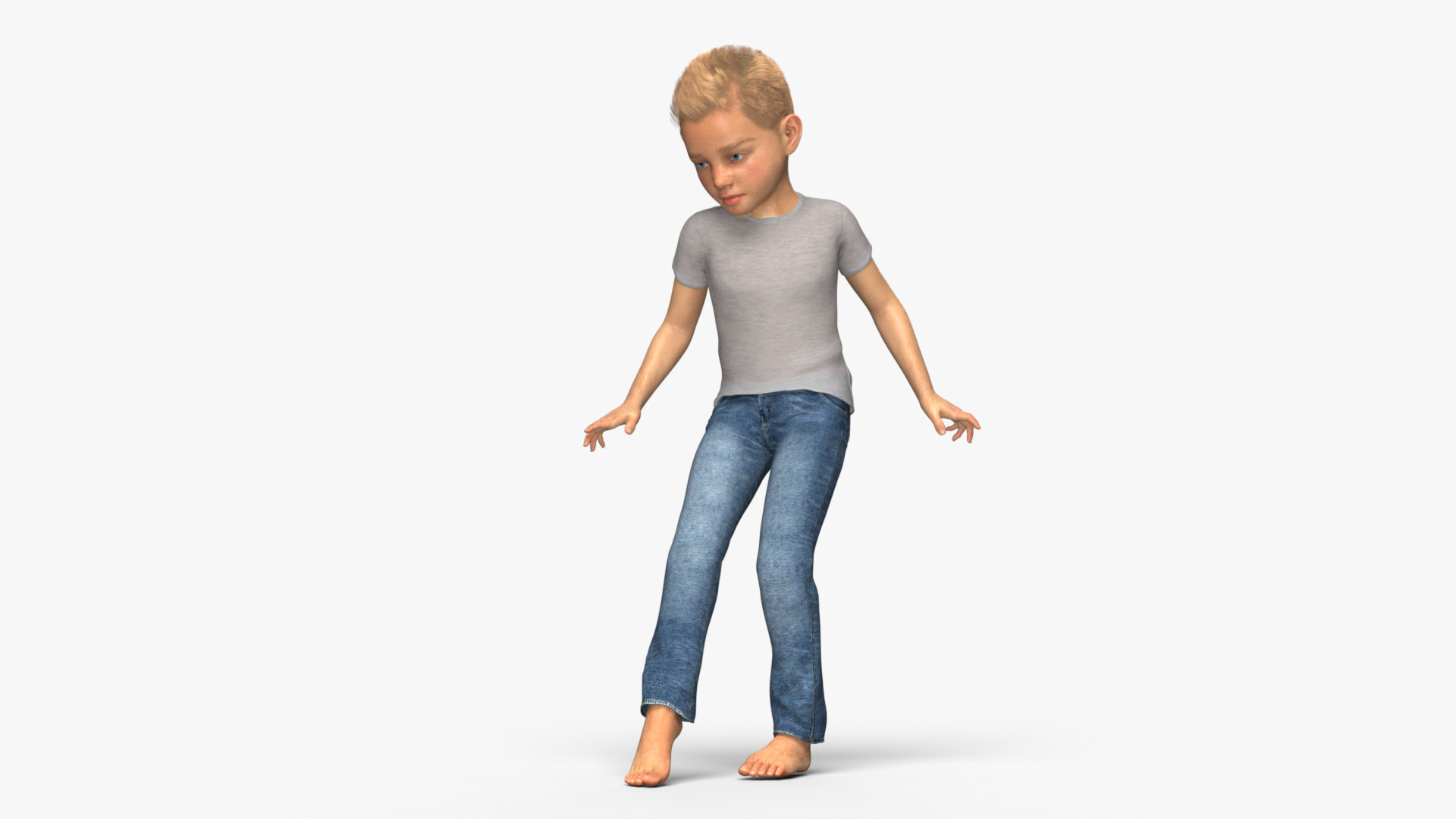 Realistic 3D Boy Child Character Rigged 3D model_18
