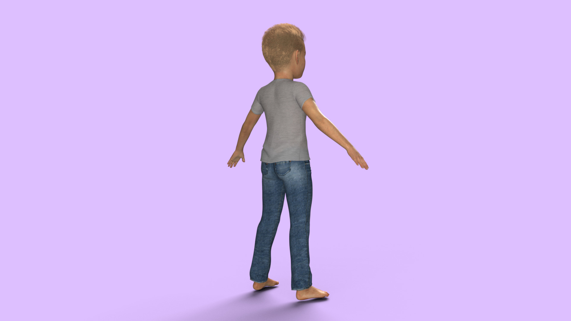 Realistic 3D Boy Child Character Rigged 3D model_25