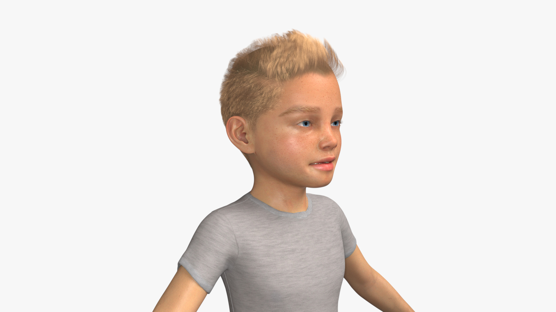 Realistic 3D Boy Child Character Rigged 3D model_14