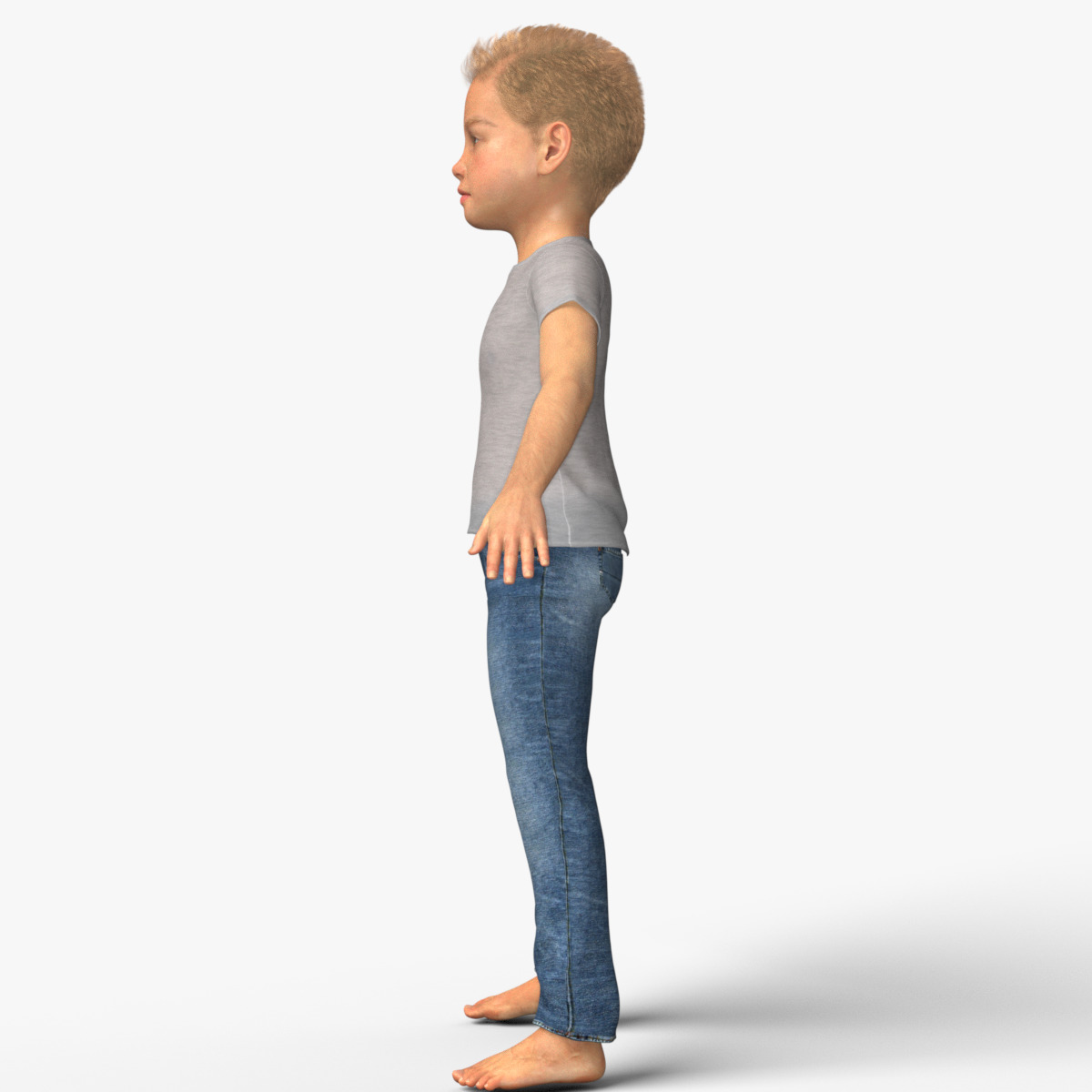 Realistic 3D Boy Child Character Rigged 3D model_11
