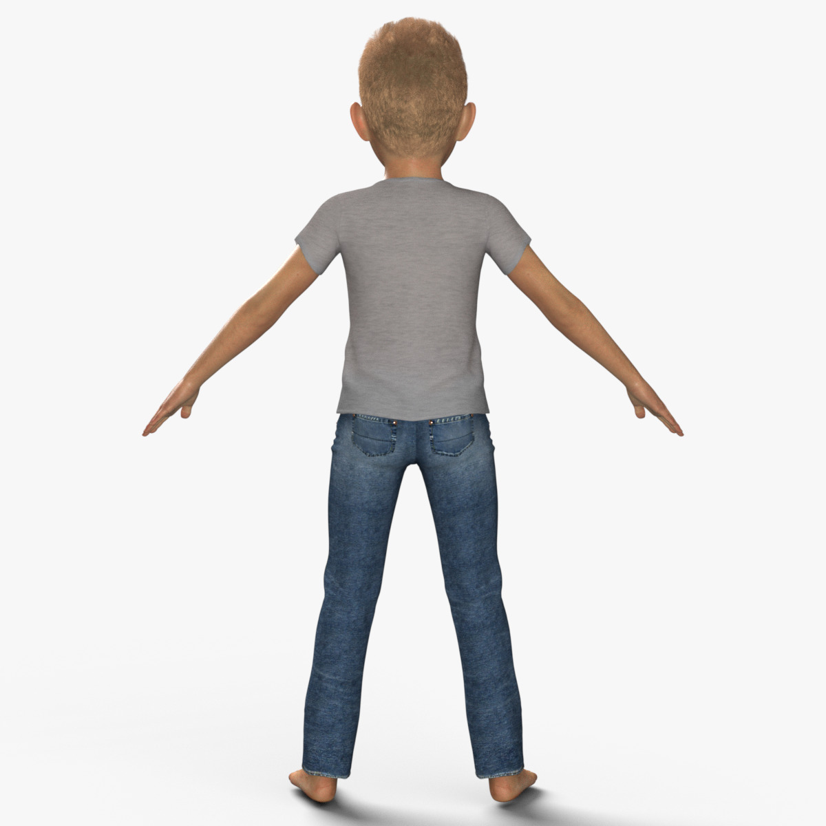 Realistic 3D Boy Child Character Rigged 3D model_5