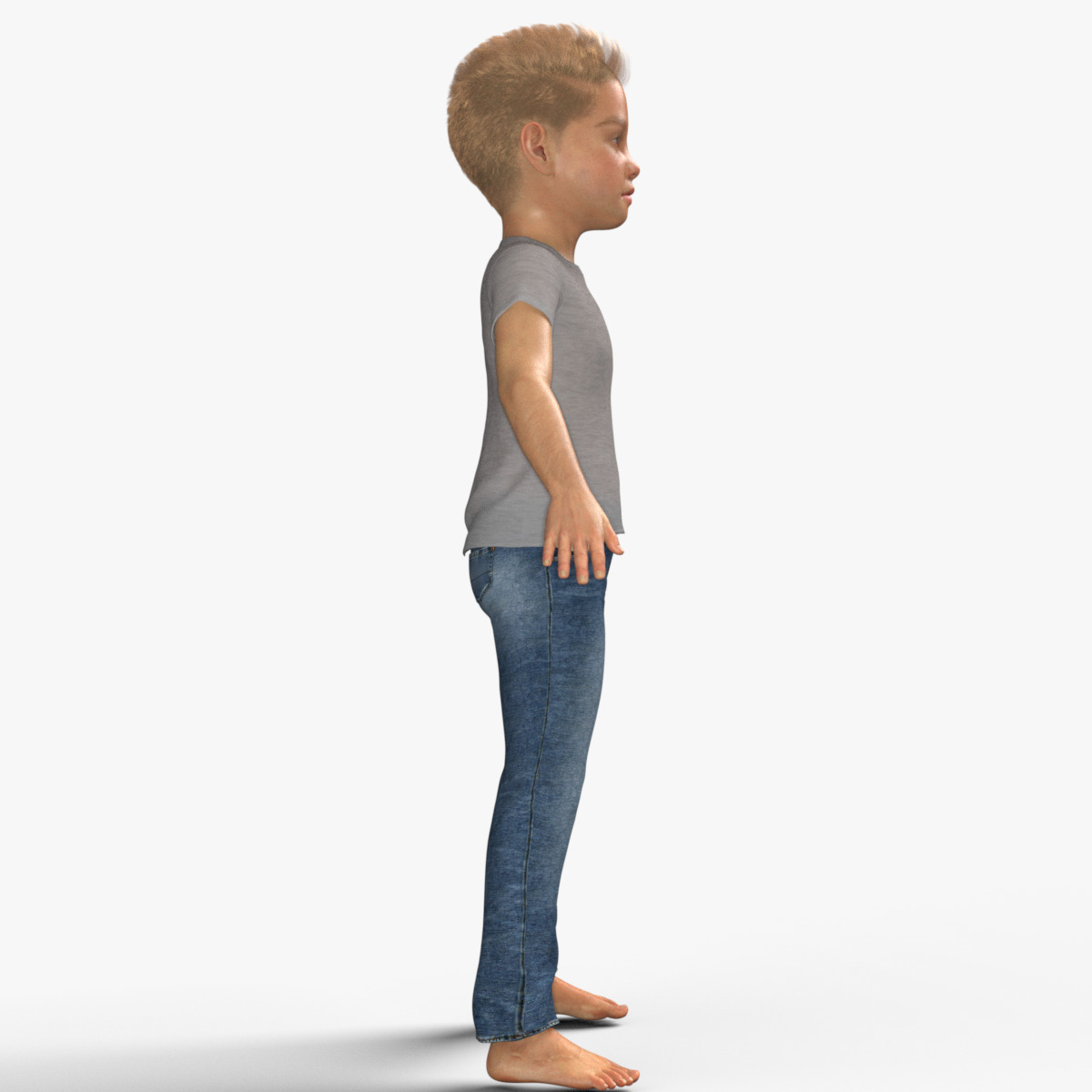 Realistic 3D Boy Child Character Rigged 3D model_7