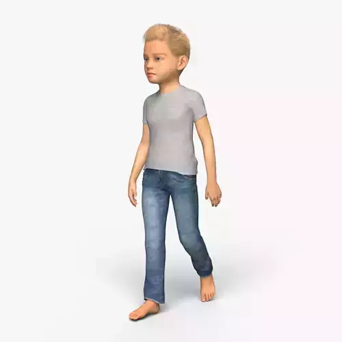 Realistic 3D Boy Child Character Rigged