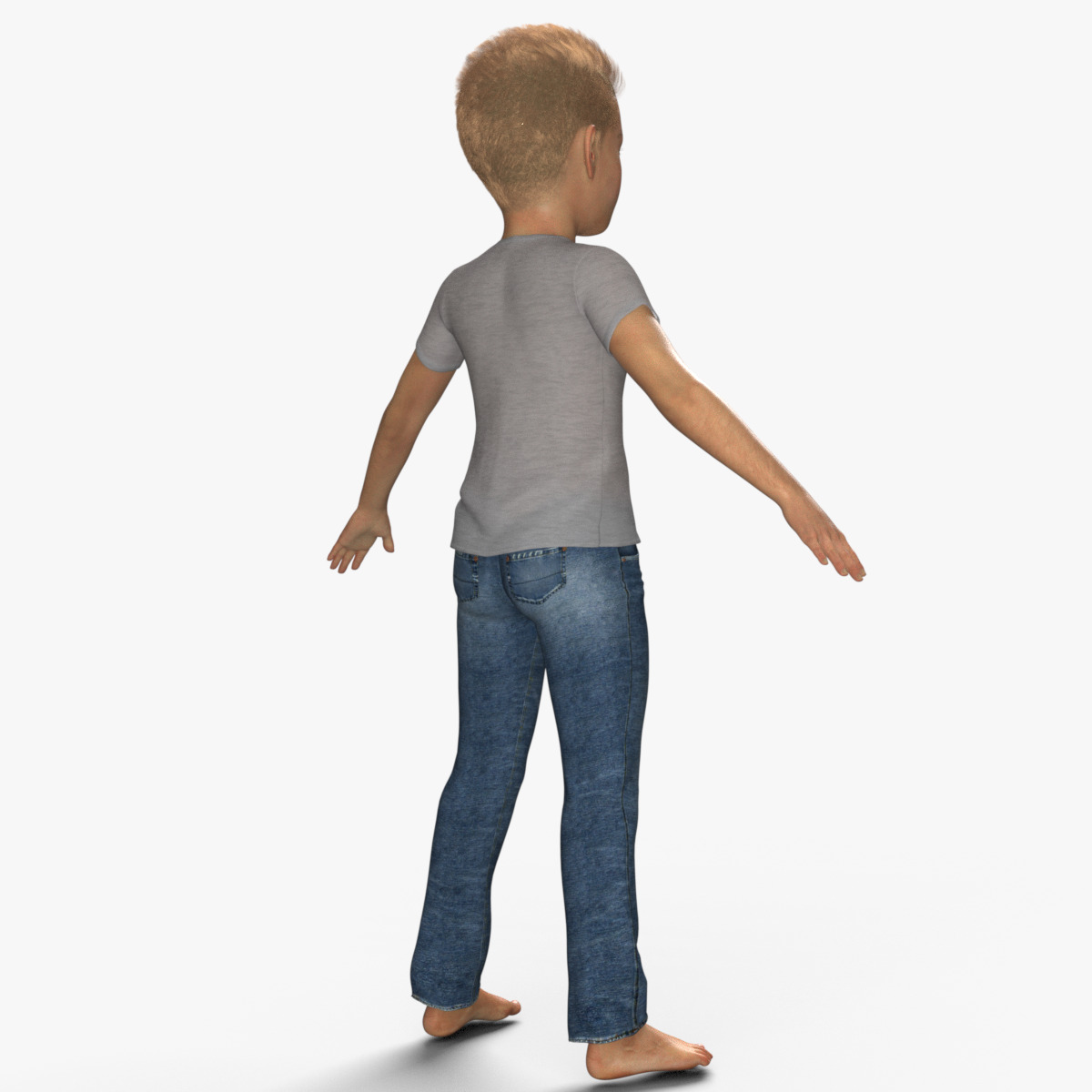 Realistic 3D Boy Child Character Rigged 3D model_6