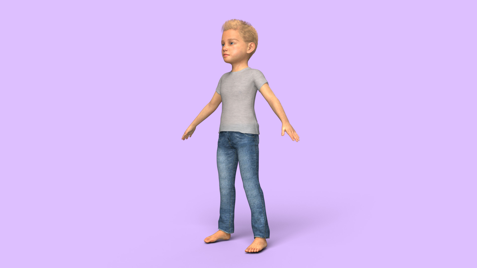 Realistic 3D Boy Child Character Rigged 3D model_27