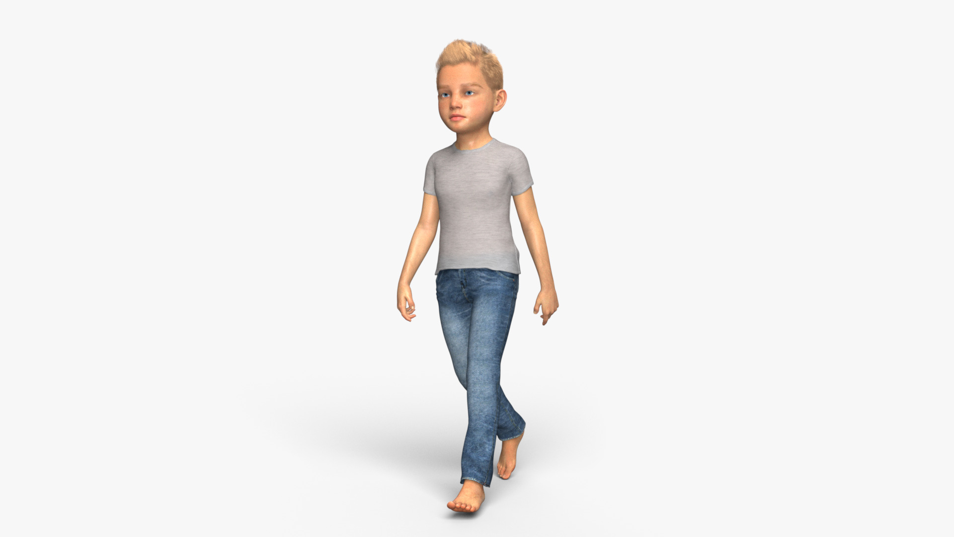 Realistic 3D Boy Child Character Rigged 3D model_13