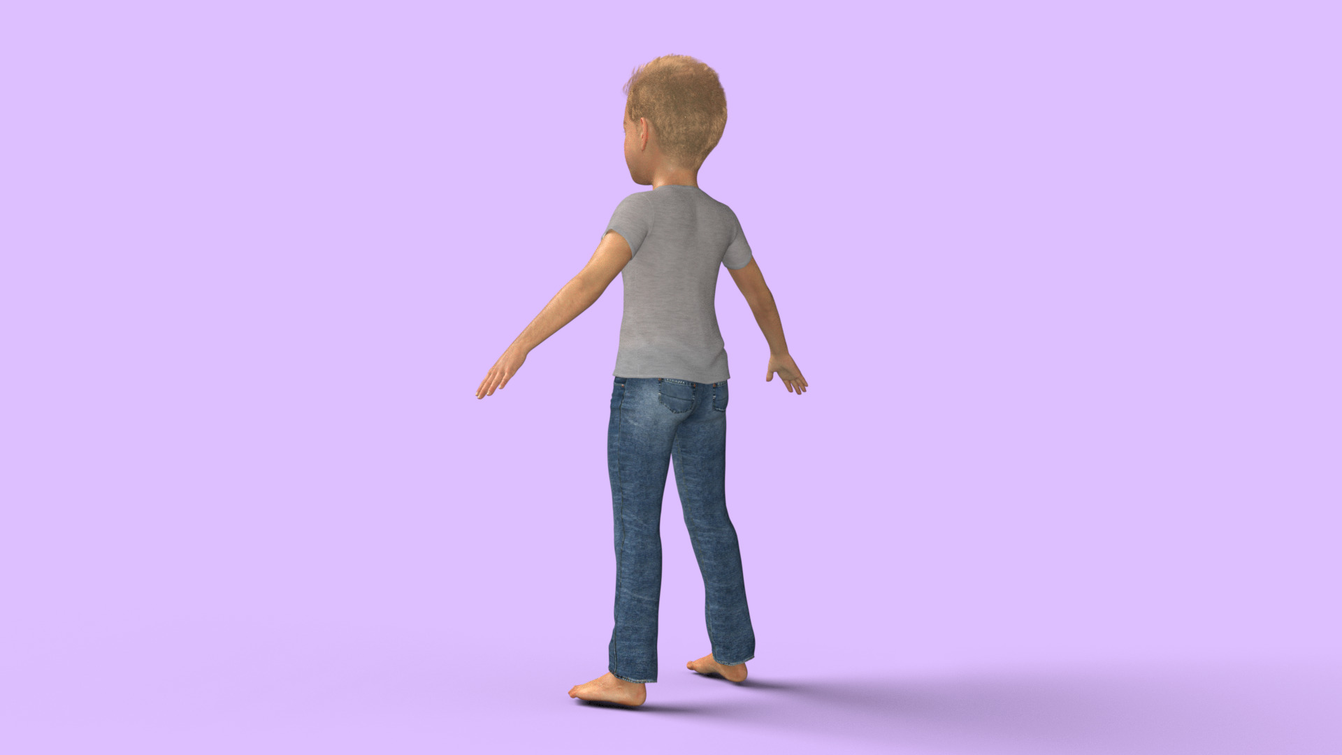 Realistic 3D Boy Child Character Rigged 3D model_36
