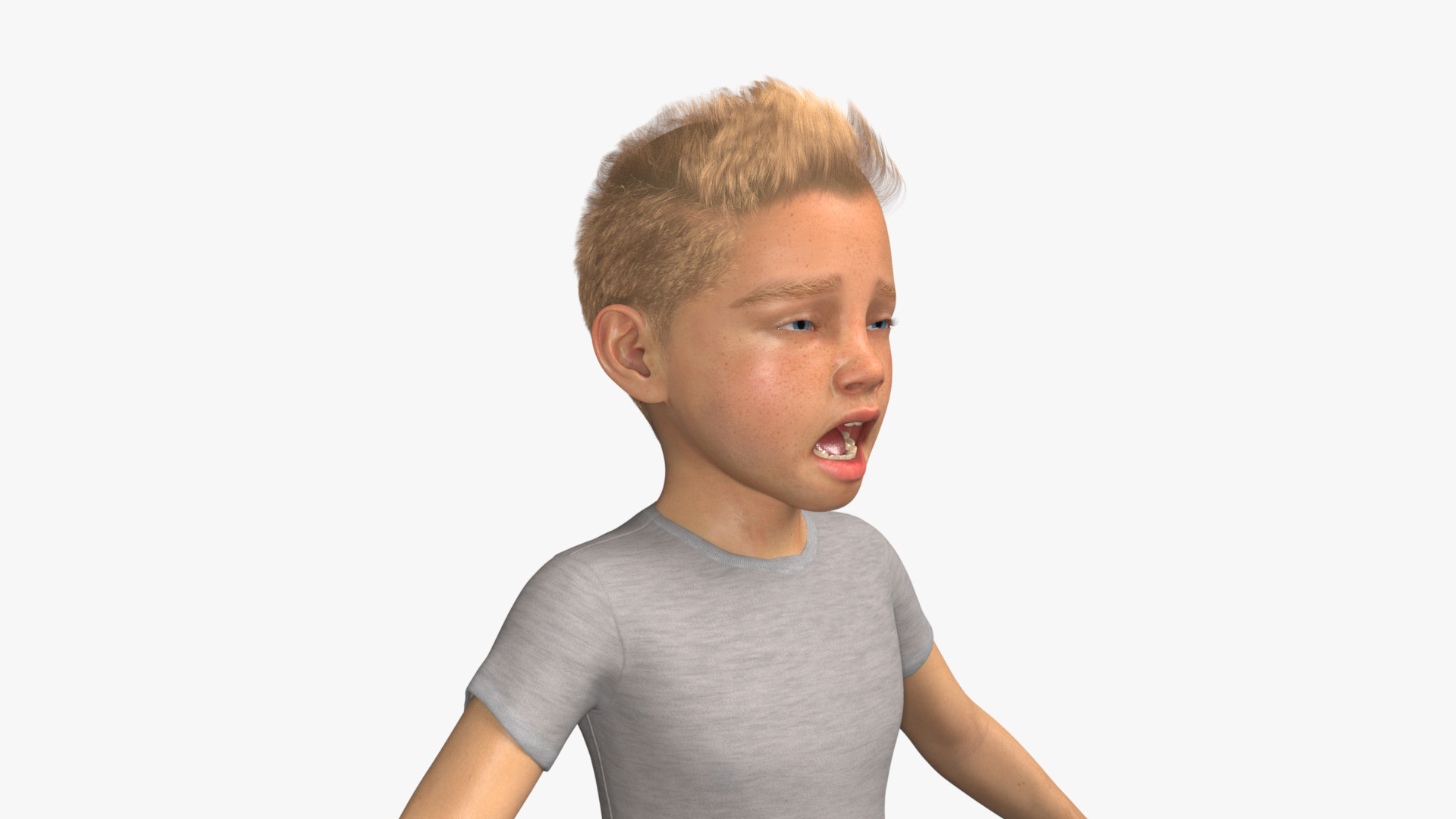 Realistic 3D Boy Child Character Rigged 3D model_24